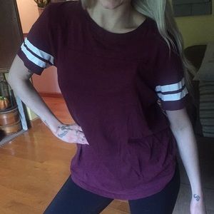 Maroon VS Pink short sleeve tee